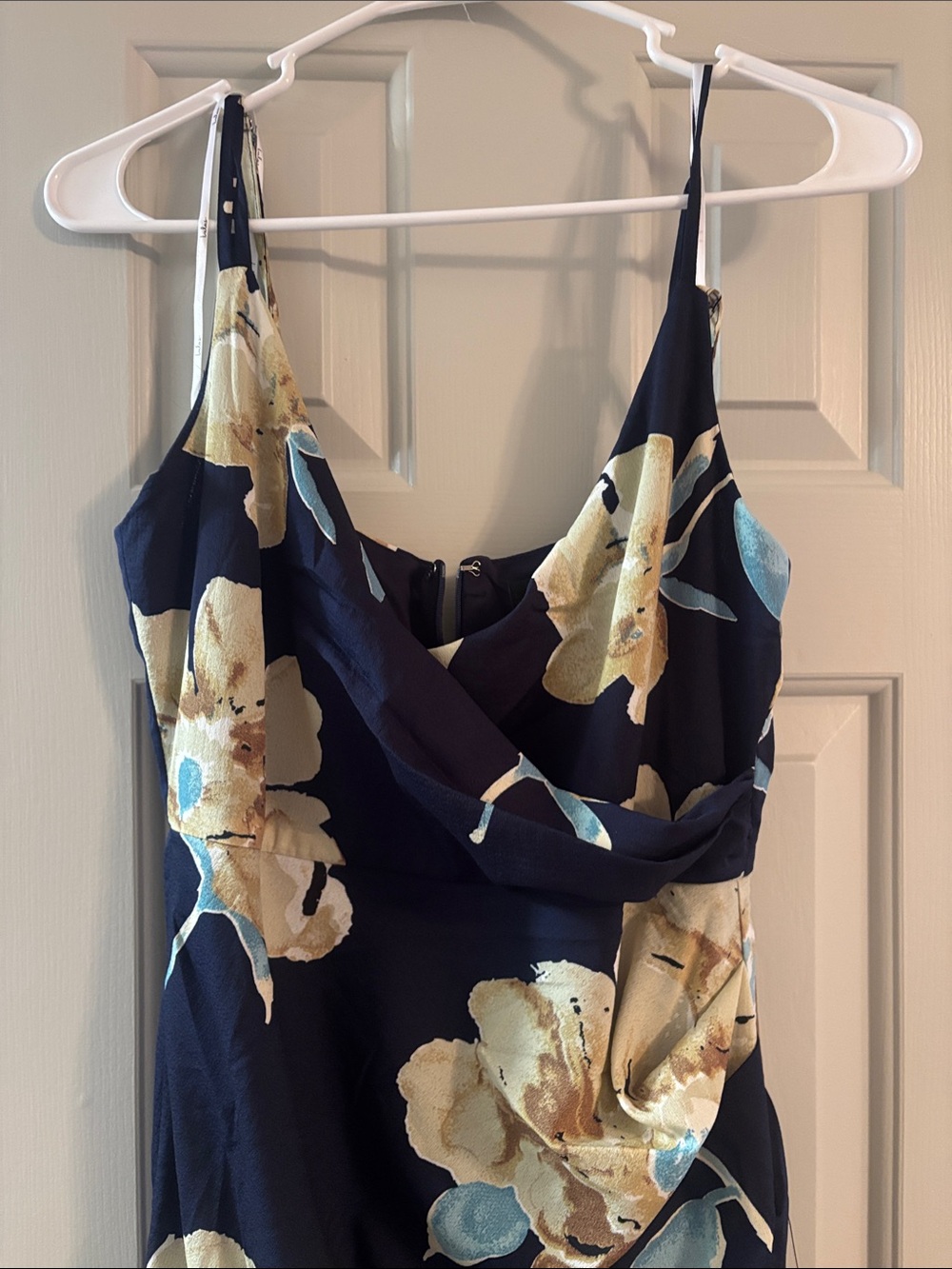Lulu's Navy Midi Slip Dress with Yellow Floral Print - Picture 3 of 6